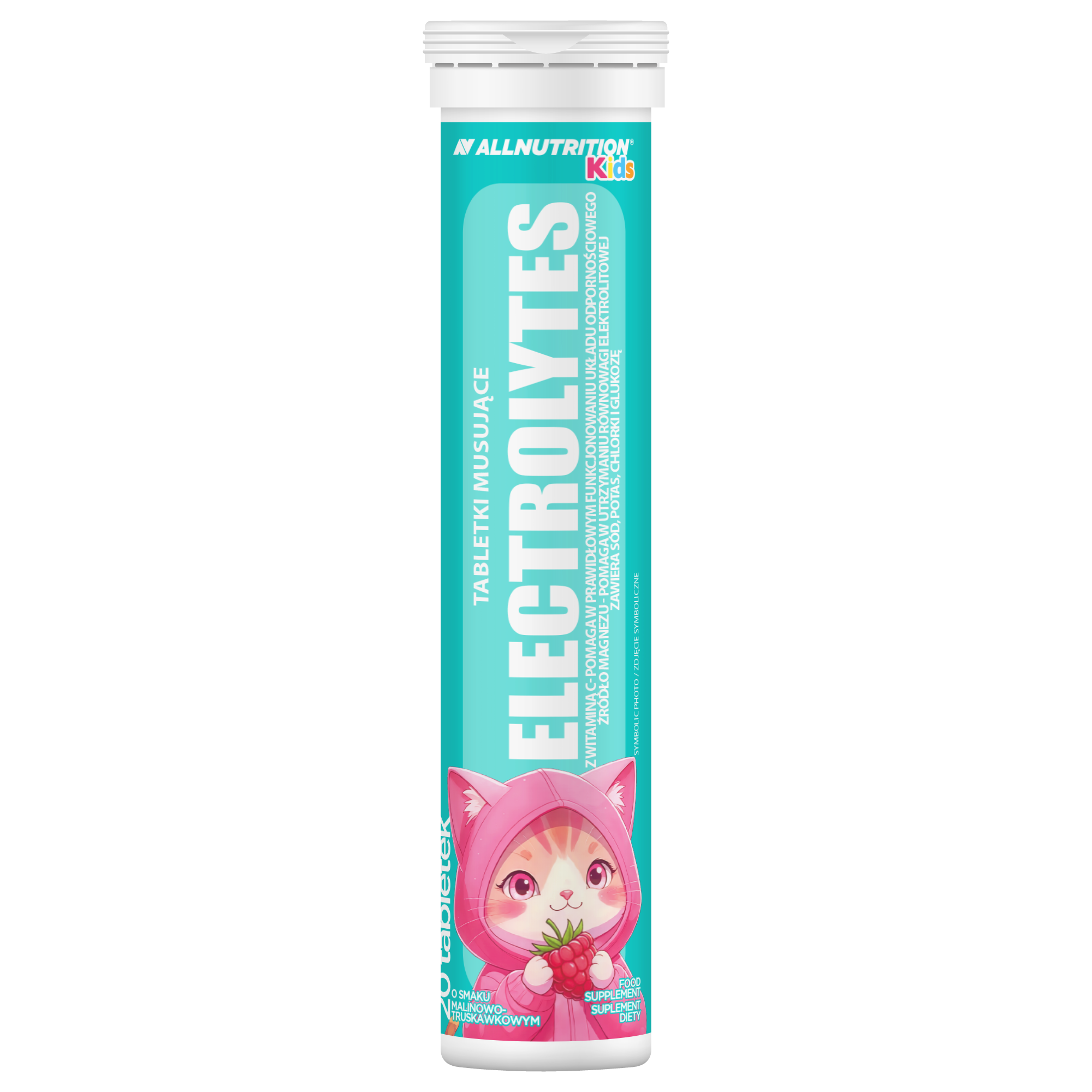 Allnutrition Kids Electrolytes Raspberry Strawberry, 20 sztuk
