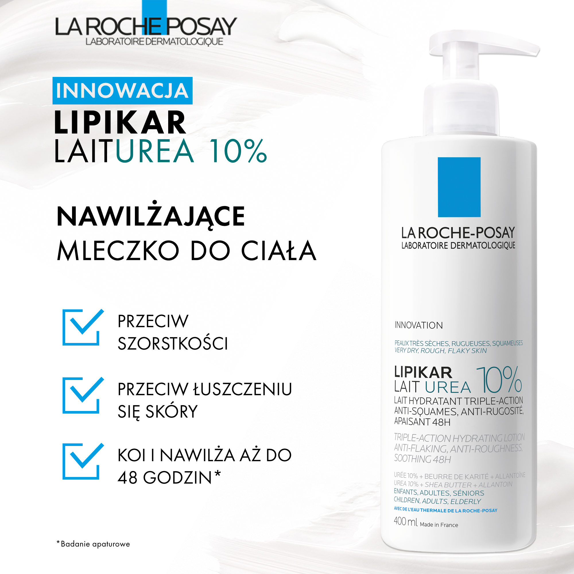 La Roche-Posay Lipikar Lait Urea 10% Nawilżające mleczko do ciała 400 ml