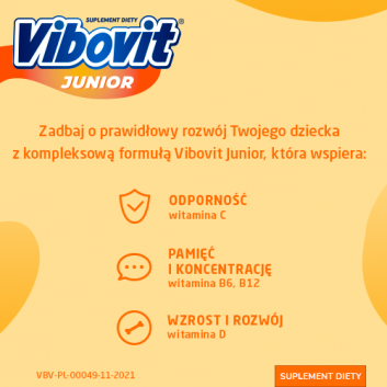 Vibovit Junior smak pomarańczowy dla dzieci 4-12 lat 44 saszetki