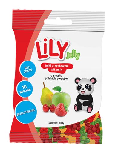 Lily Jelly Żelki z zestawem 10 witamin o smaku polskich owoców bez cukru bezglutenowe, 80 g, cena, opinie, stosowanie zdjęcie