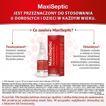 Maxiseptic 1mg/ml + 20mg/ml aerozol na skórę 50 ml