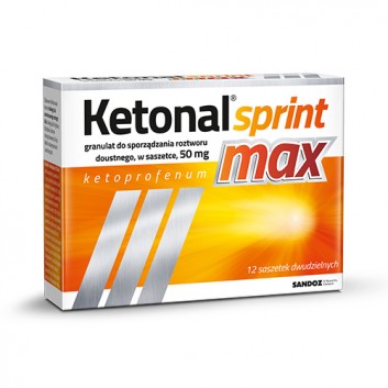Ketonal Sprint Max 50 mg granulat do sporządzania roztworu doustnego 12 saszetek