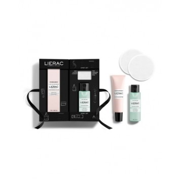 Lierac Hydragenist nawilżająca pielęgnacja pod oczy 15 ml + woda micelarna 50 ml + płatki kosmetyczne wielokrotnego użytku 2 sztuki [ZESTAW]