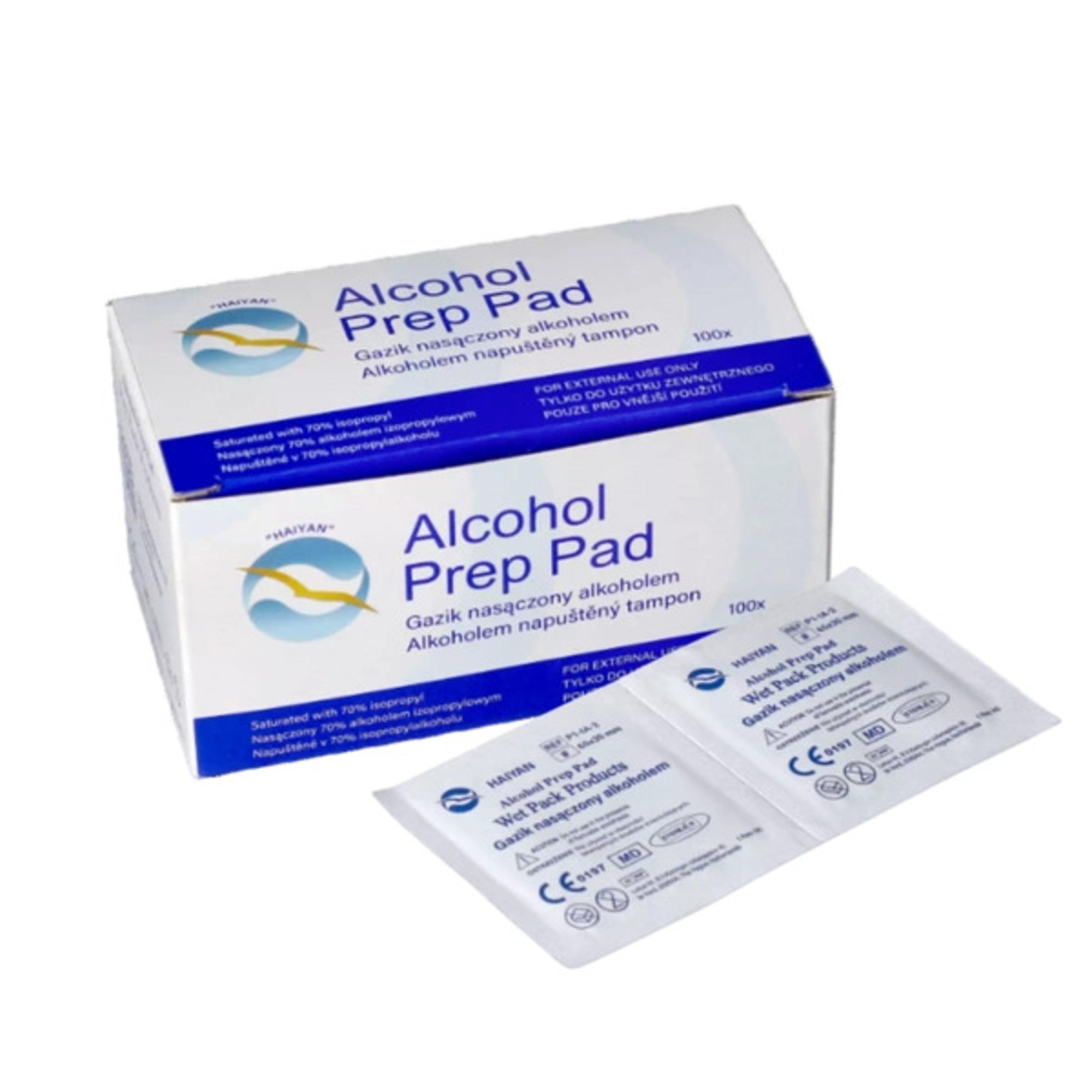Gaziki nasączone alkoholem 65mmx30mm ALCOHOL PREP PAD, 100 szt zdjęcie