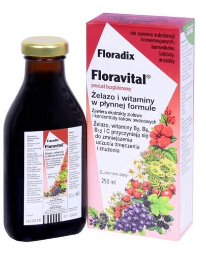 FLORADIX FLORAVITAL Żelazo i witaminy w płynnej formule - 250 ml - cena, opinie, wskazania zdjęcie