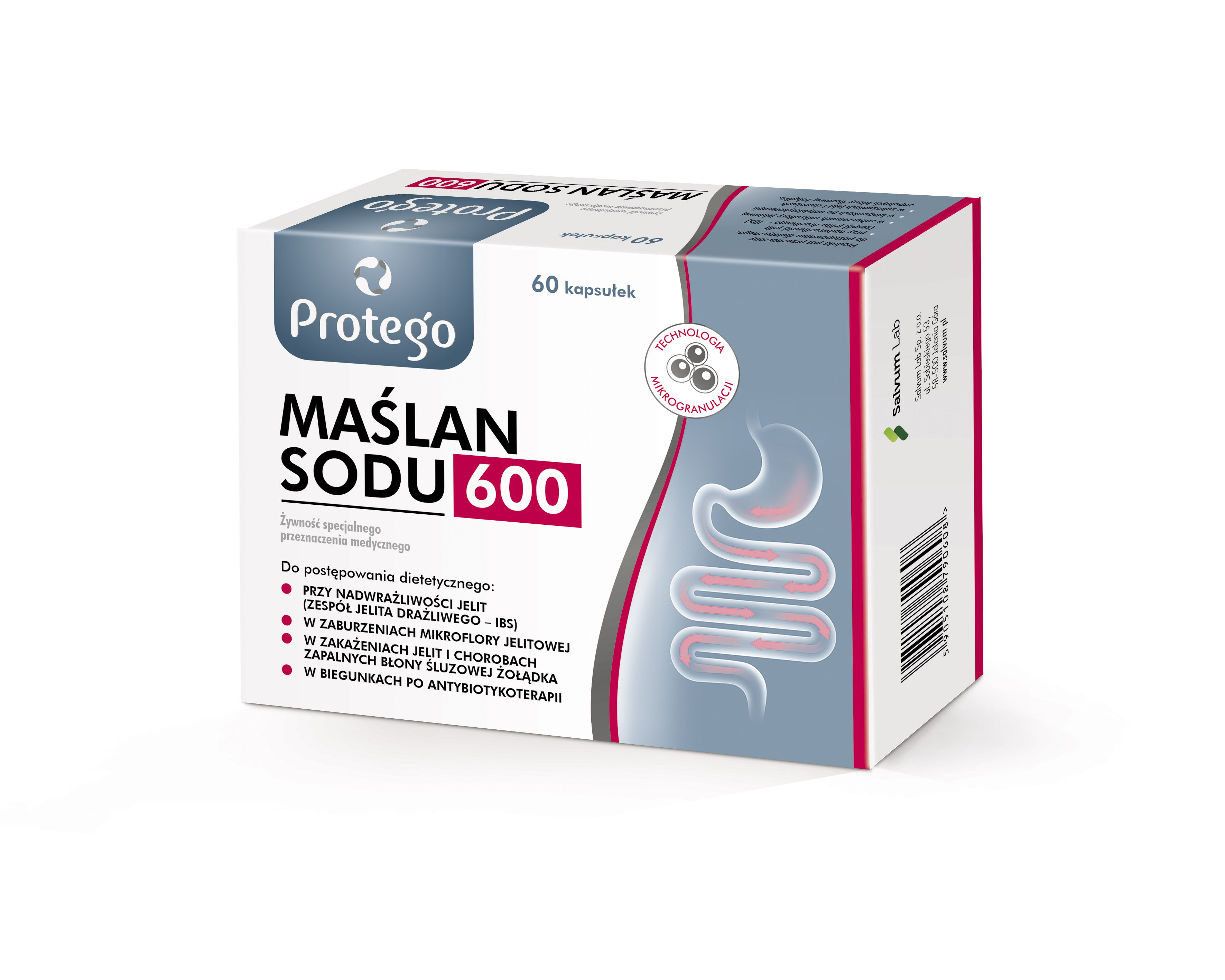 Salvum, Protego Maślan Sodu 600, kapsułki, 60 sztuk zdjęcie