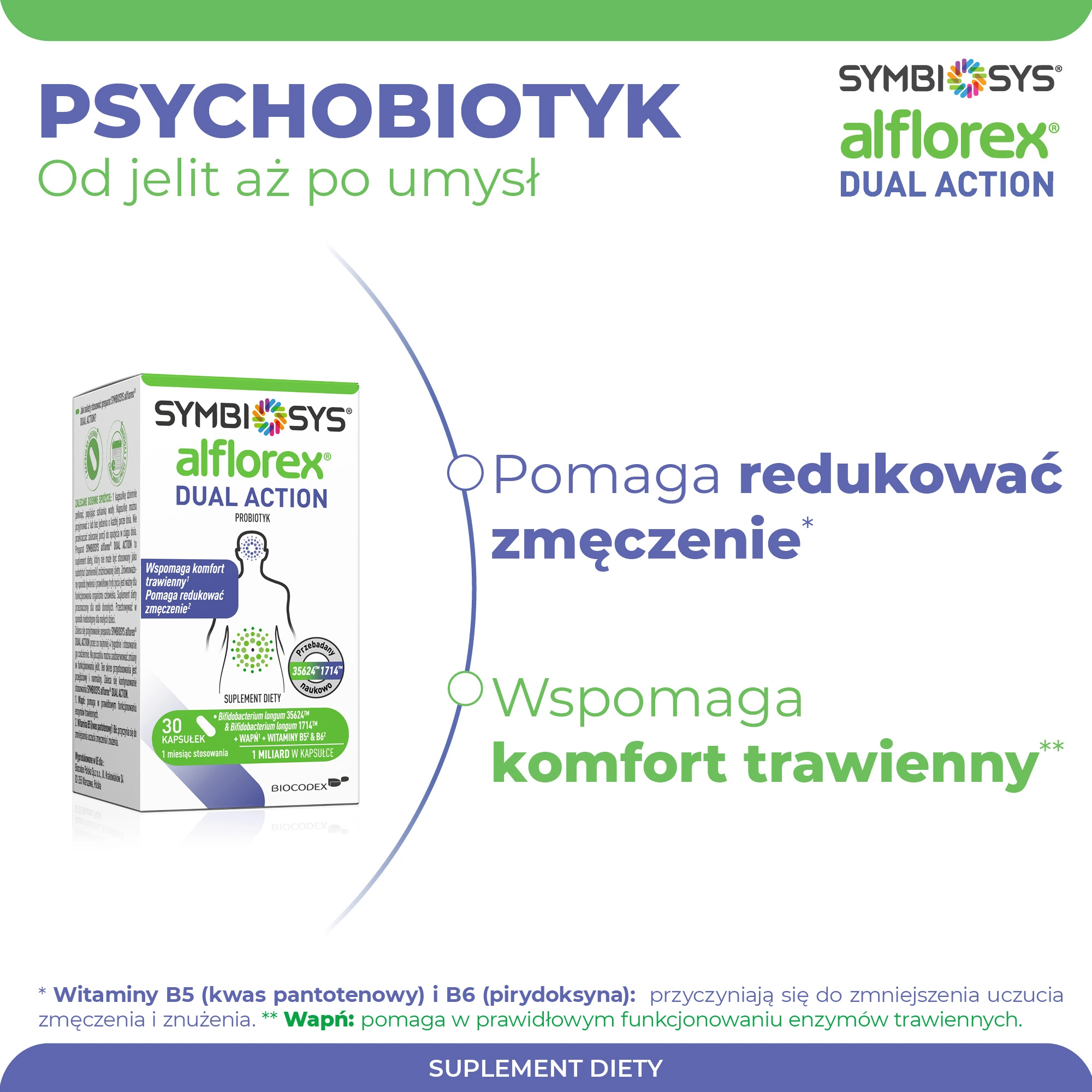 Symbiosys Alflorex Dual Action, probiotyk, kapsułki, 30 sztuk