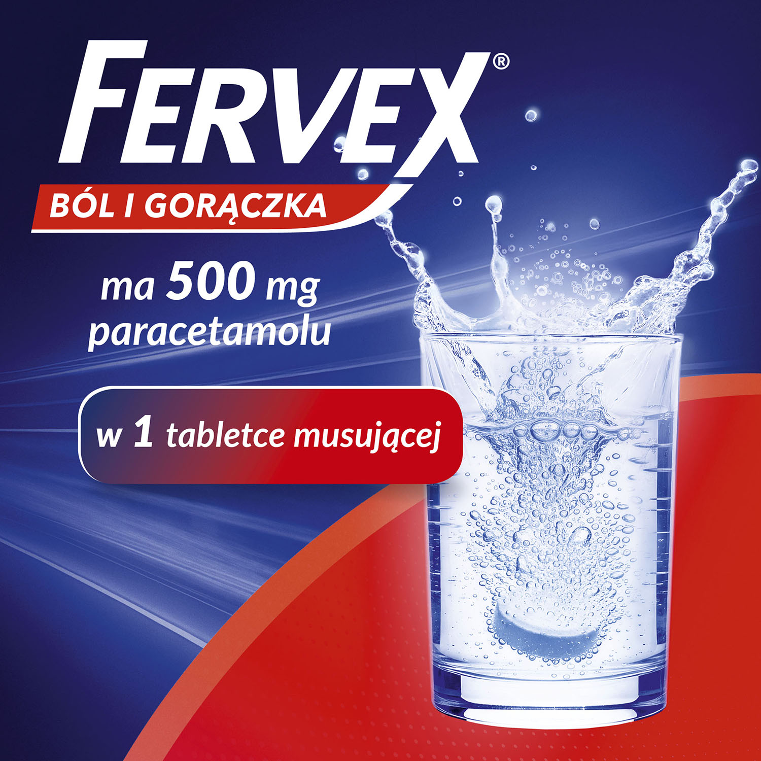 Fervex ból i gorączka, tabletki musujące, 16 sztuk