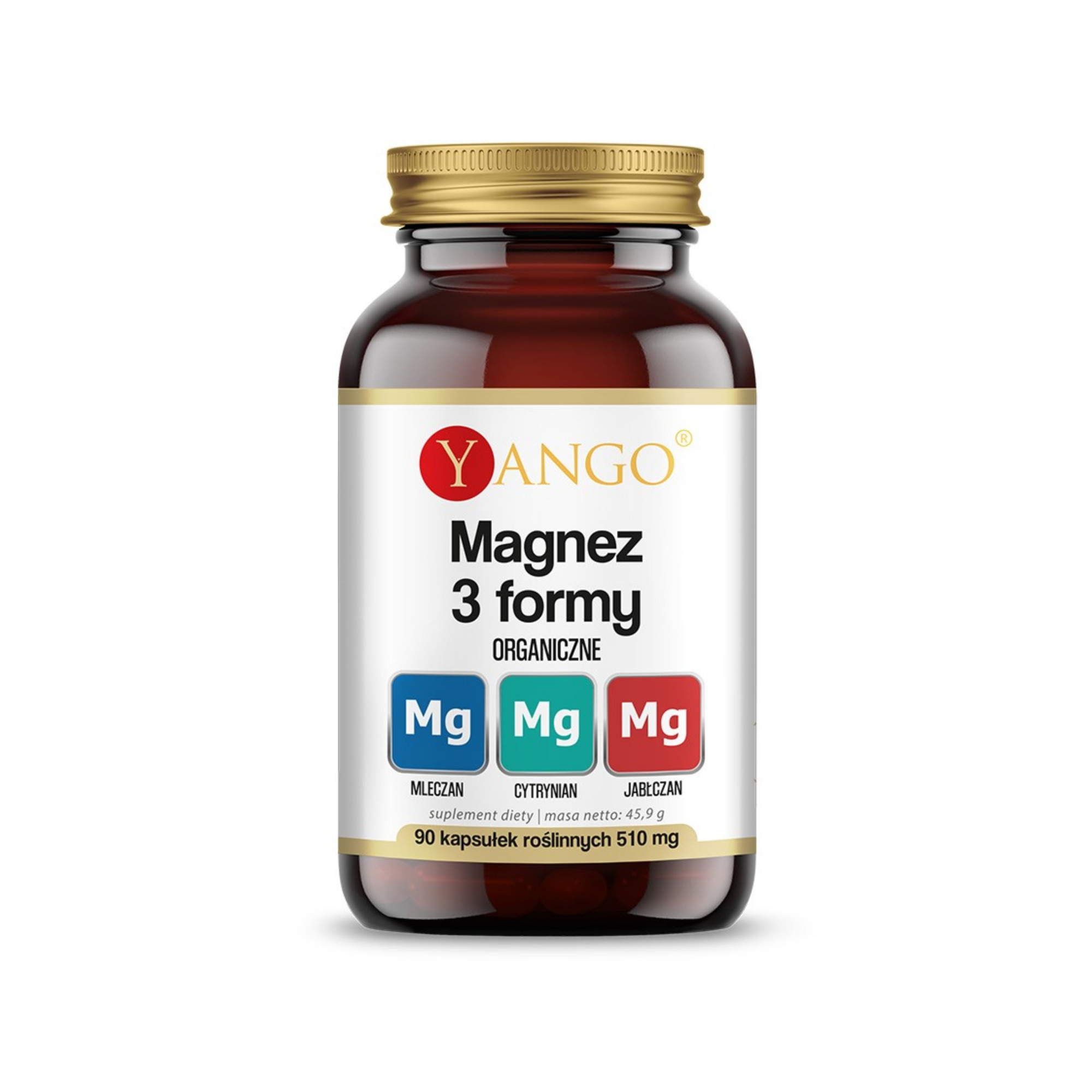 YANGO Magnez 3 formy organiczne, kapsułki, 90 sztuk
