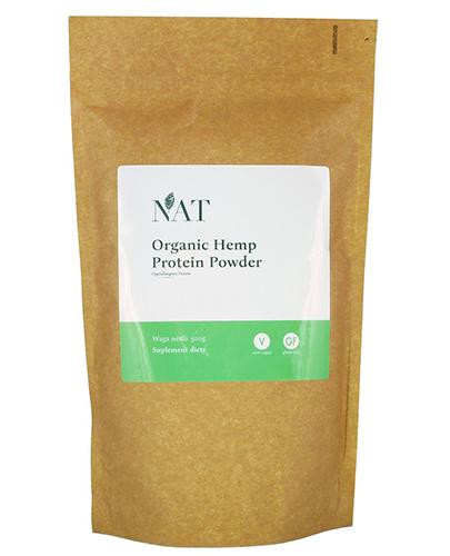 NAT Organic Hemp Protein Powder 40 % - 500 g - cena, opinie, stosowanie zdjęcie