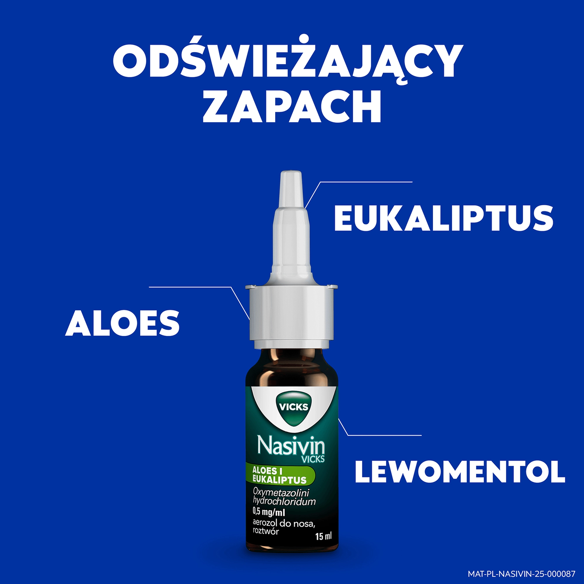 NASIVIN Sinex Aloes i Eukaliptus, aerozol do nosa, 15 ml 