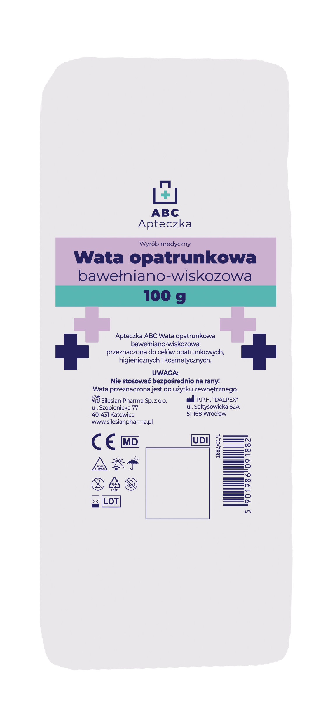 Apteczka ABC, wata bawełniana, 100 g zdjęcie