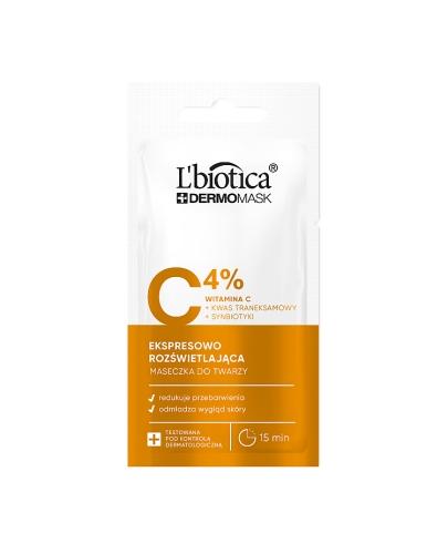 L'Biotica Dermomask Maseczka do twarzy ekspresowo rozświetlająca z witaminą C, 8 ml zdjęcie