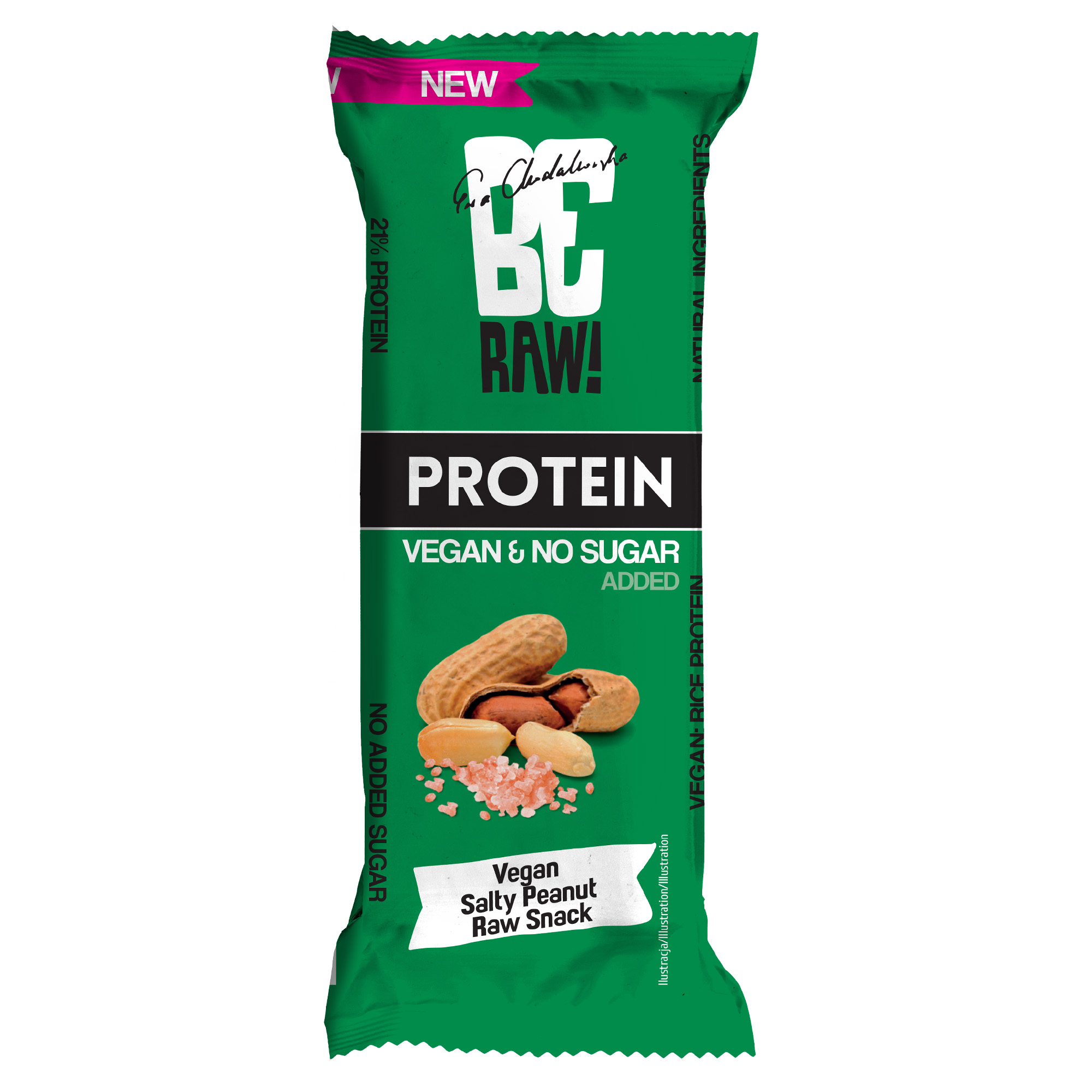 BeRAW! Protein Baton proteinowy 21% białka Salty Peanut, orzeszki arachidowe, sól morska, 40 g  zdjęcie