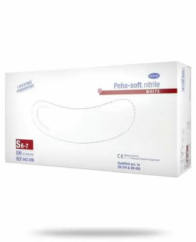 Hartmann Peha-Soft Nitrile White rękawice bezpudrowe rozmiar S 200 sztuk zdjęcie