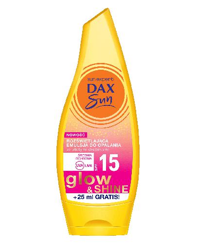 Dax Sun Glow&Shine Rozświetlająca Emulsja do opalania ze złotymi drobinami SPF15, 175 ml, cena, opinie, skład  zdjęcie