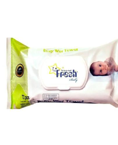 Fresh Baby Chusteczki nawilżane z klipsem zielone, 72 sztuki zdjęcie