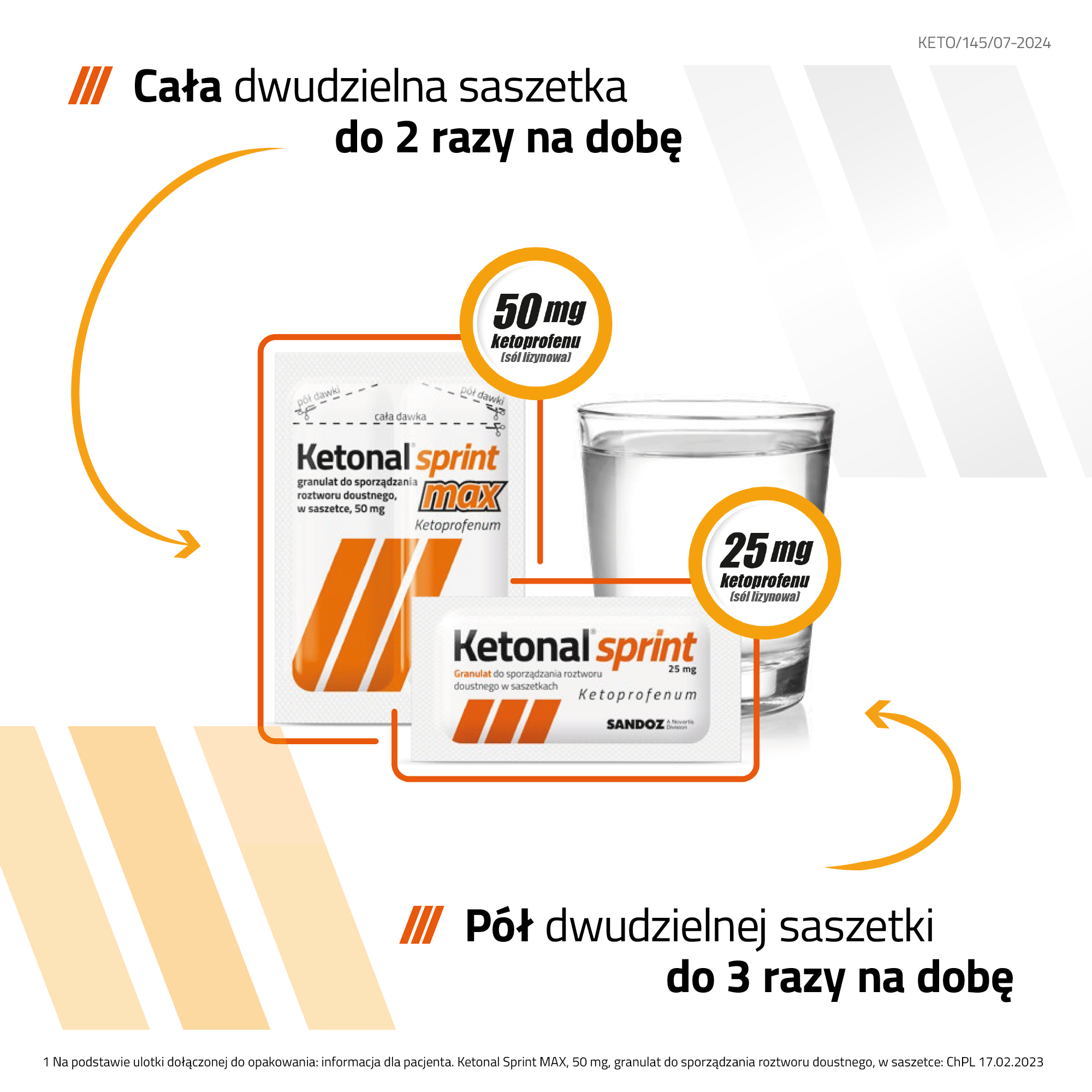 Ketonal Sprint Max 50 mg granulat do sporządzania roztworu doustnego 12 saszetek zdjęcie