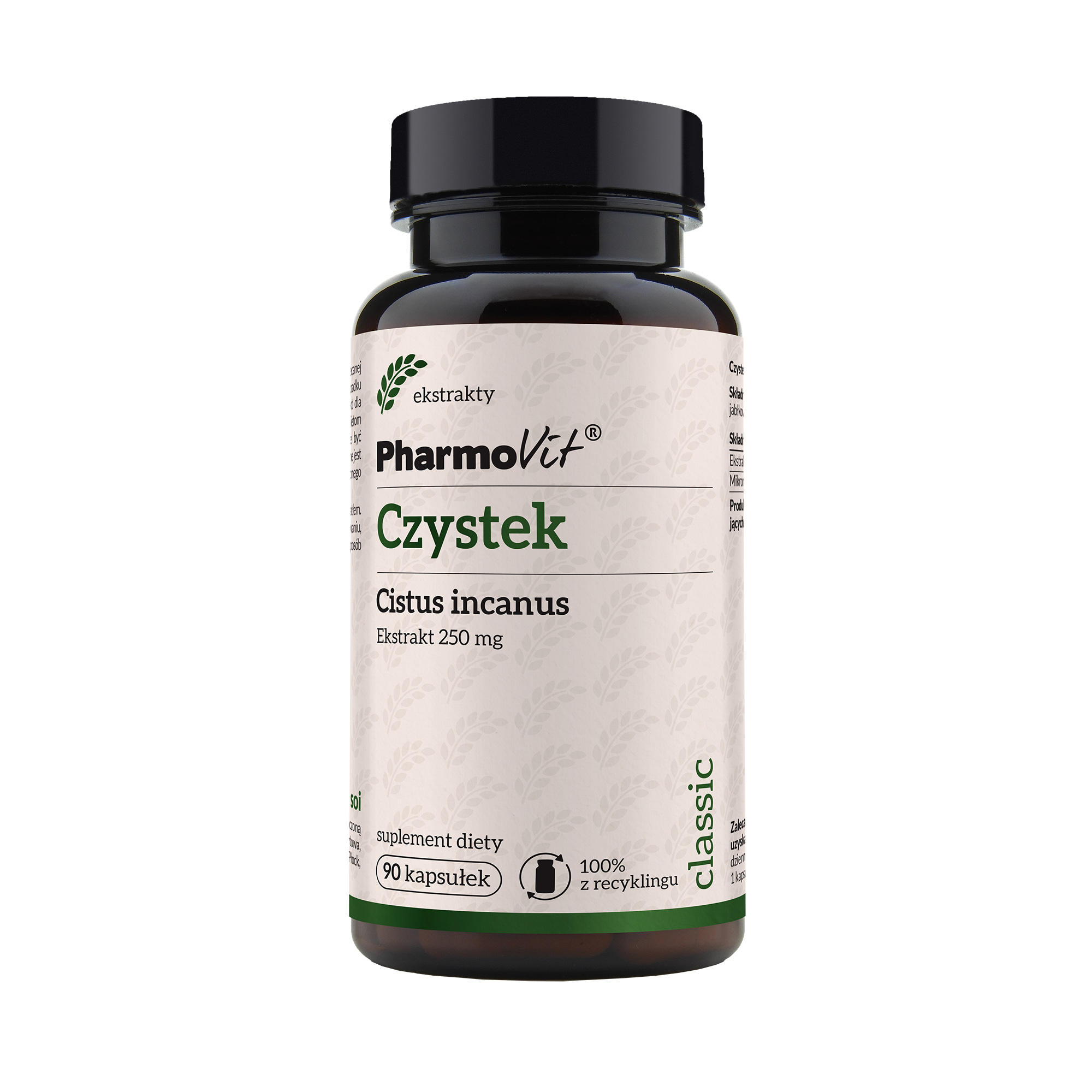 PHARMOVIT CZYSTEK Ekstrakt 250 mg, kapsułki, 90 sztuk zdjęcie