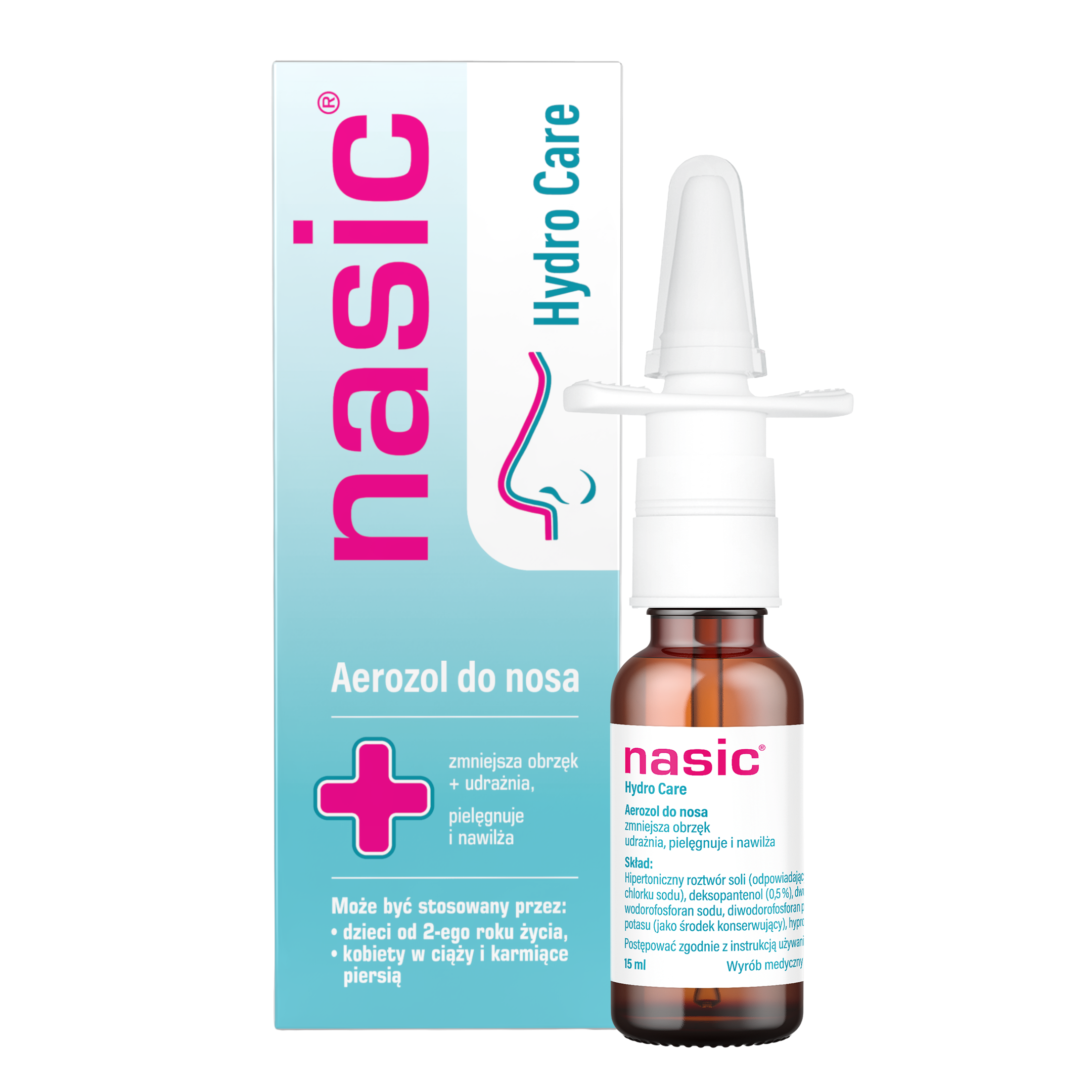Nasic Hydro Care, aerozol do nosa, 15 ml