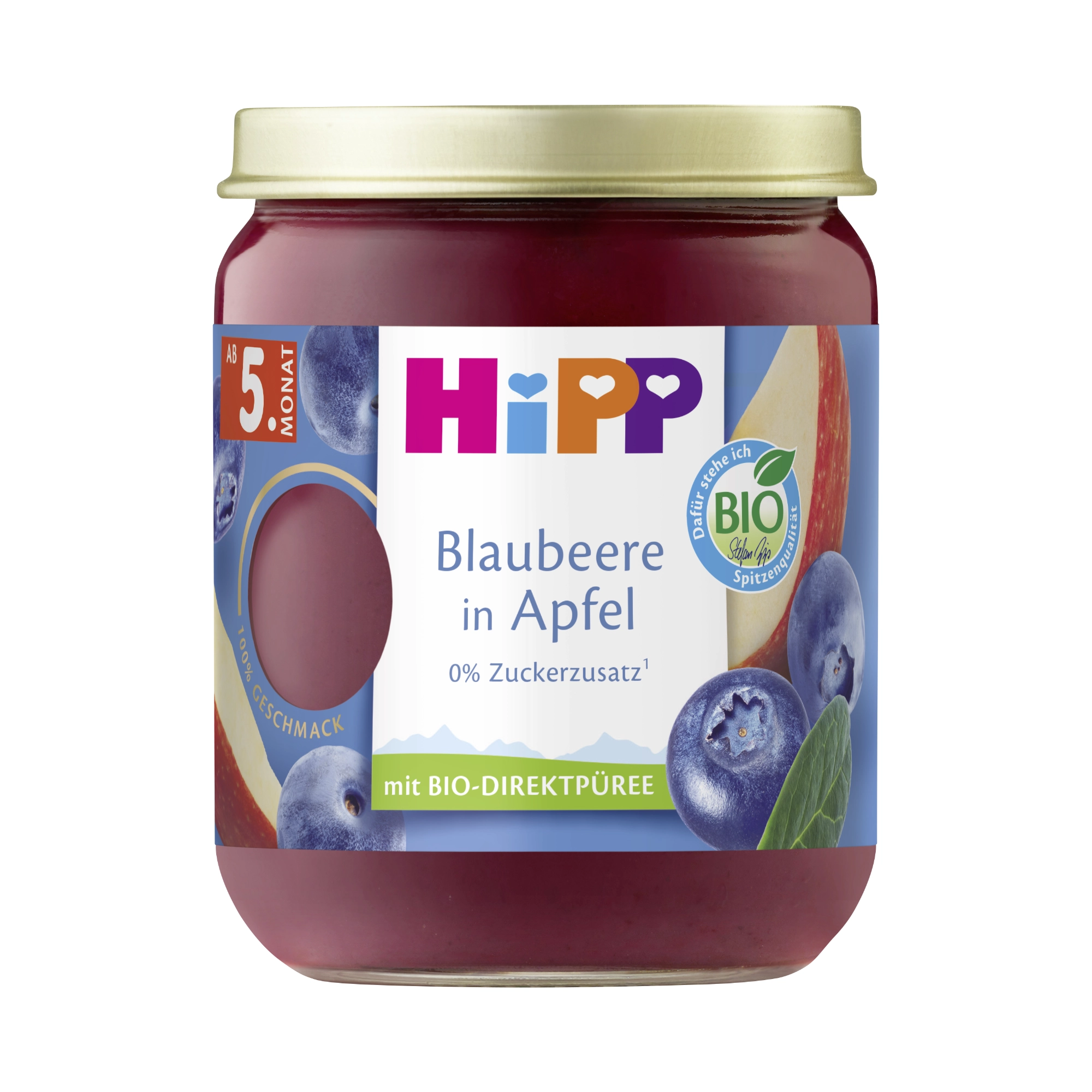 Hipp, Jabłka z jagodami BIO, 160 g
