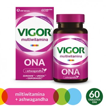 Vigor multiwitamina ONA zestaw witamin i minerałów z ashwagandhą, tabletki, 60 sztuk