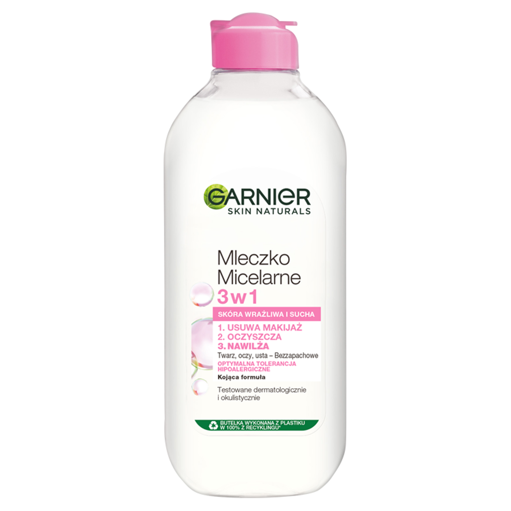 Garnier Mleczko Micelarne 3w1 do skóry suchej i wrażliwej - 400 ml - cena, opinie, właściwości  zdjęcie