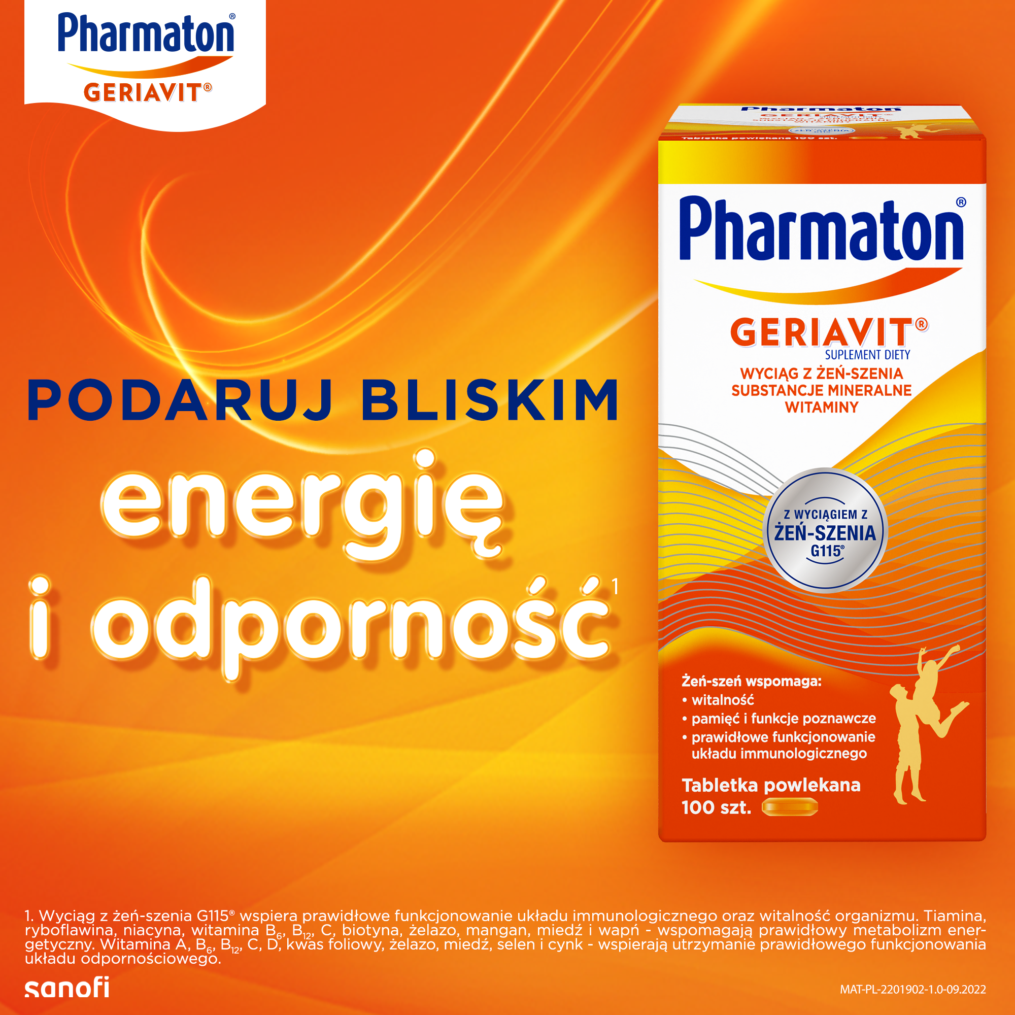 Pharmaton Geriavit, tabletki powlekane, 100 sztuk