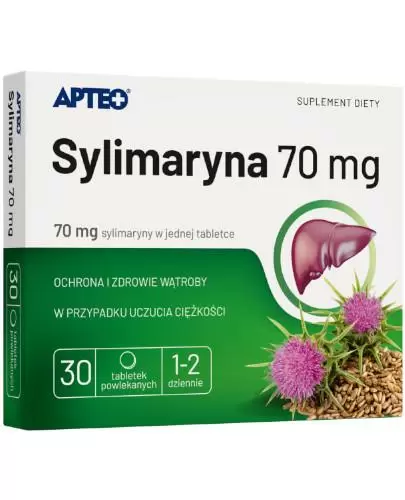 Apteo Sylimaryna 70 mg 30 tabletek powlekanych zdjęcie