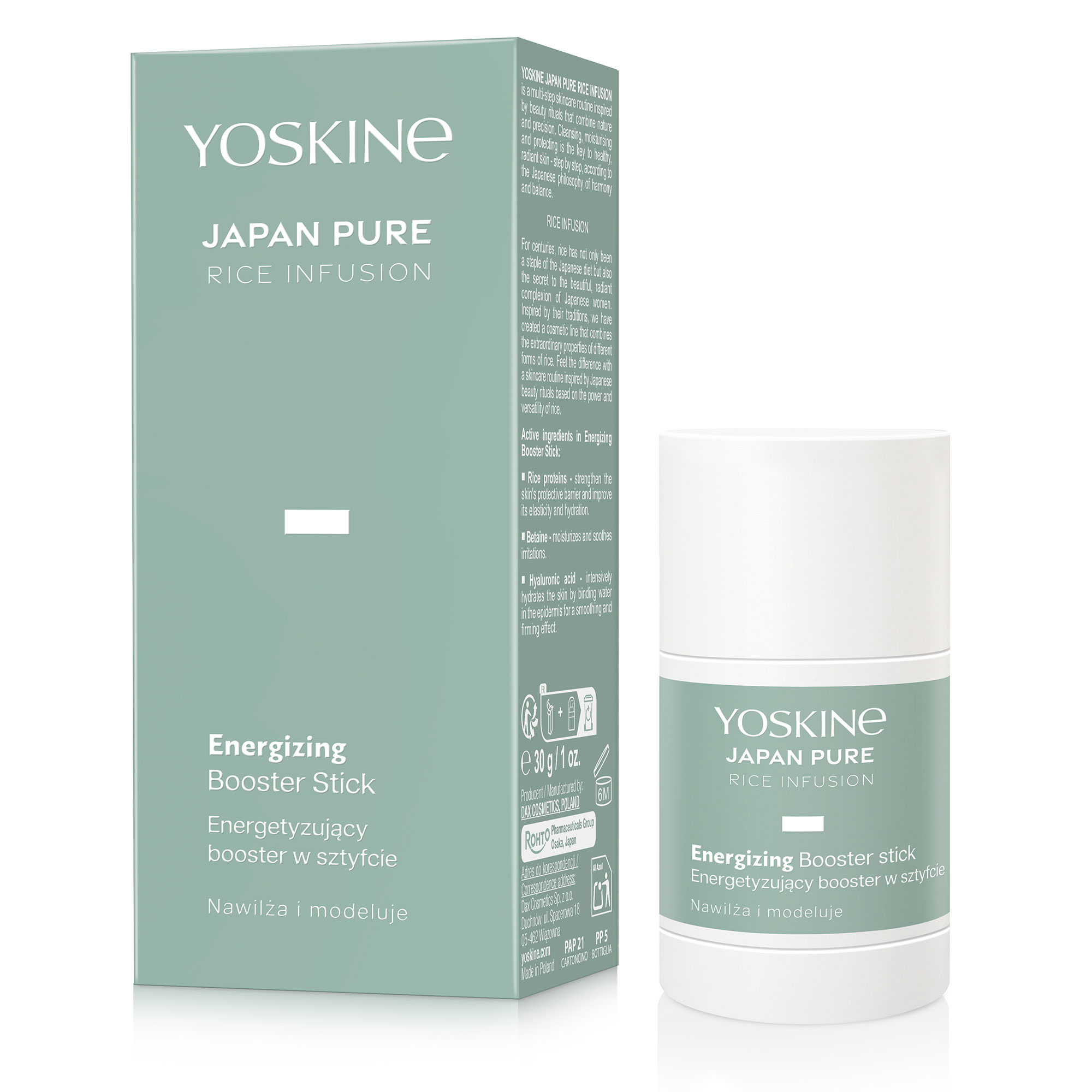 Yoskine Japan Pure Rice Infusion, Energetyzujący booster serum w sztyfcie, 30 g zdjęcie