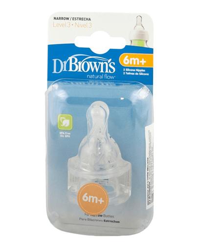 DR BROWNS Smoczek do butelki Standard 6m+ do butelek z wąską szyjką, 2 sztuki zdjęcie