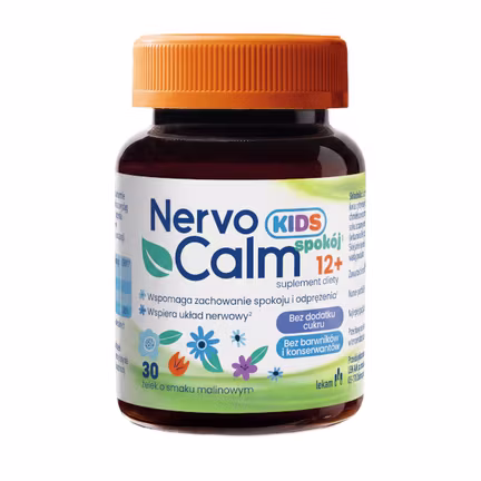 NervoCalm Kids Spokój 12+, 30 żelek o smaku malinowym