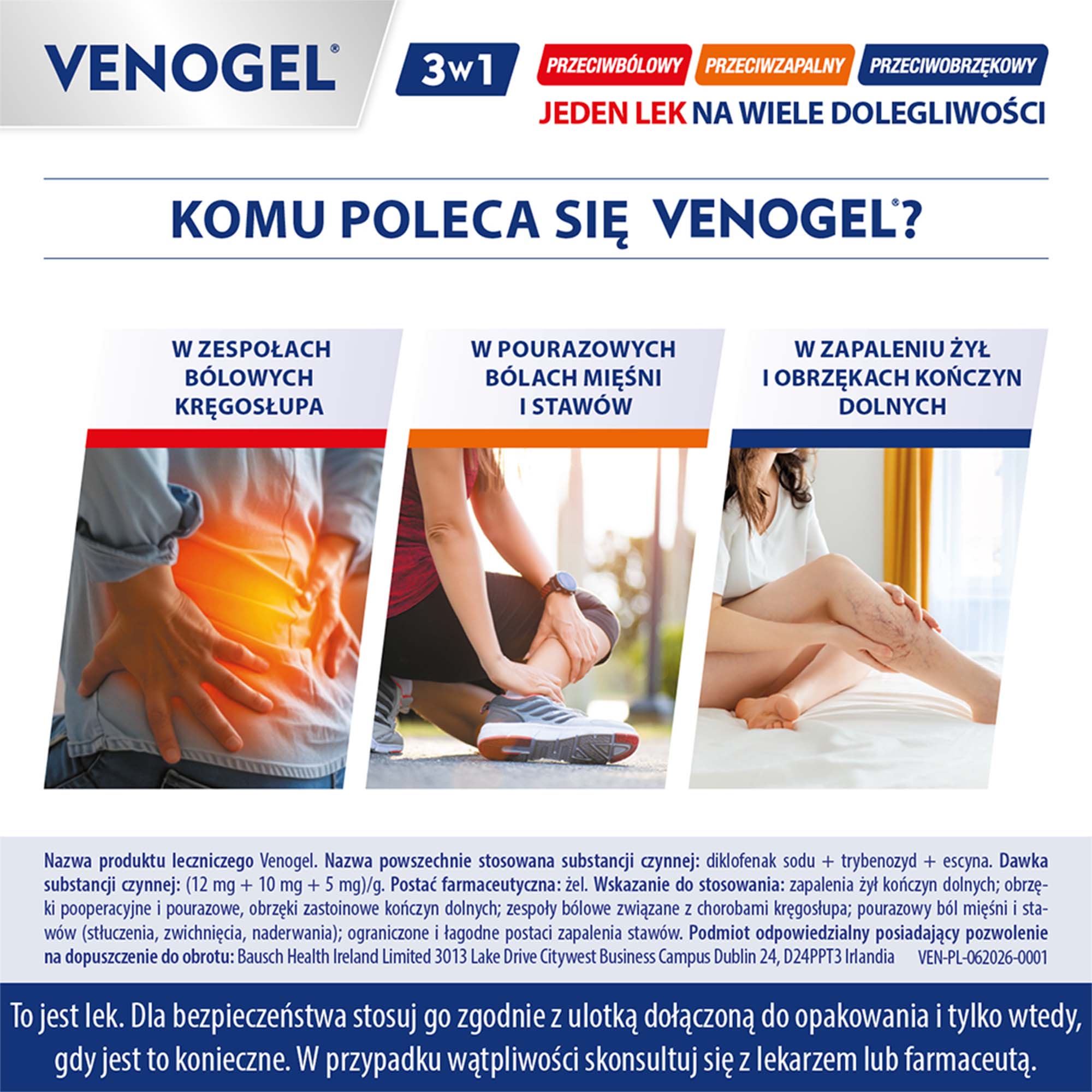 Venożel (12 mg + 10 mg + 5 mg)/g żel 100 g