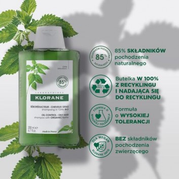 Klorane Szampon z organiczną pokrzywą Seboregulujący - włosy tłuste, 200 ml, cena, opinie, wskazania