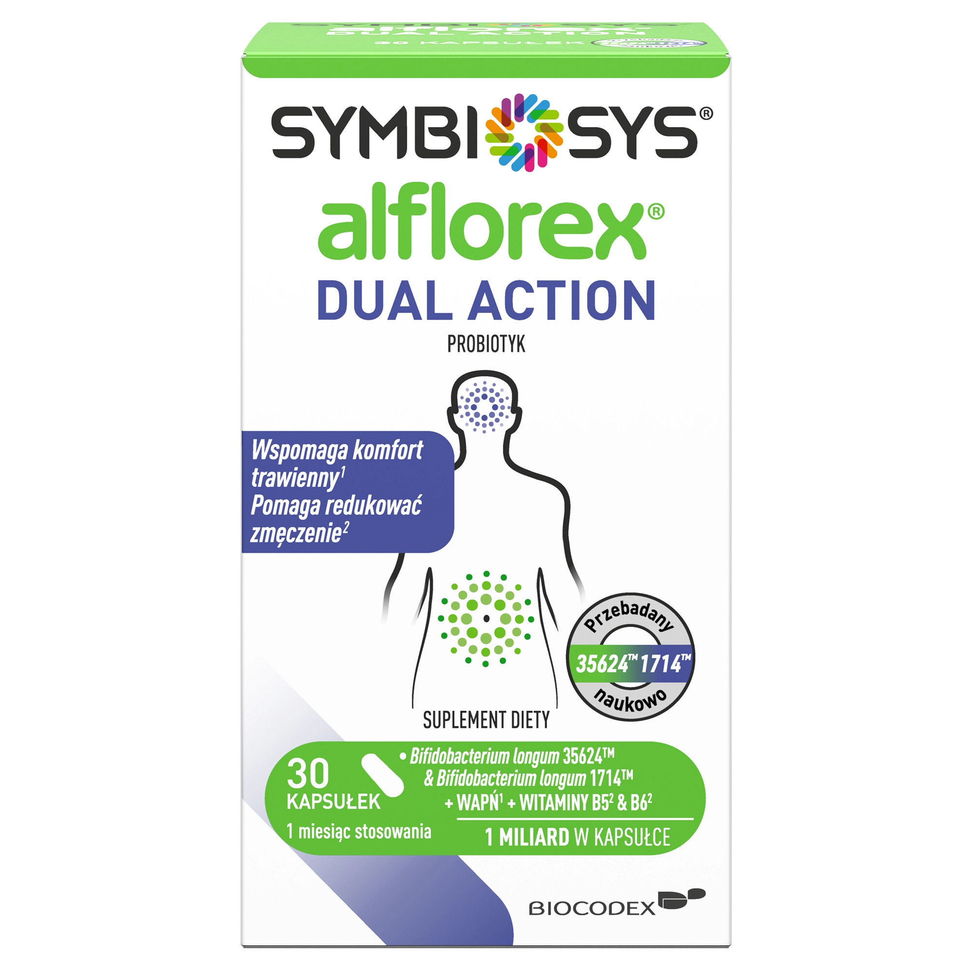 Symbiosys Alflorex Dual Action, probiotyk, kapsułki, 30 sztuk zdjęcie