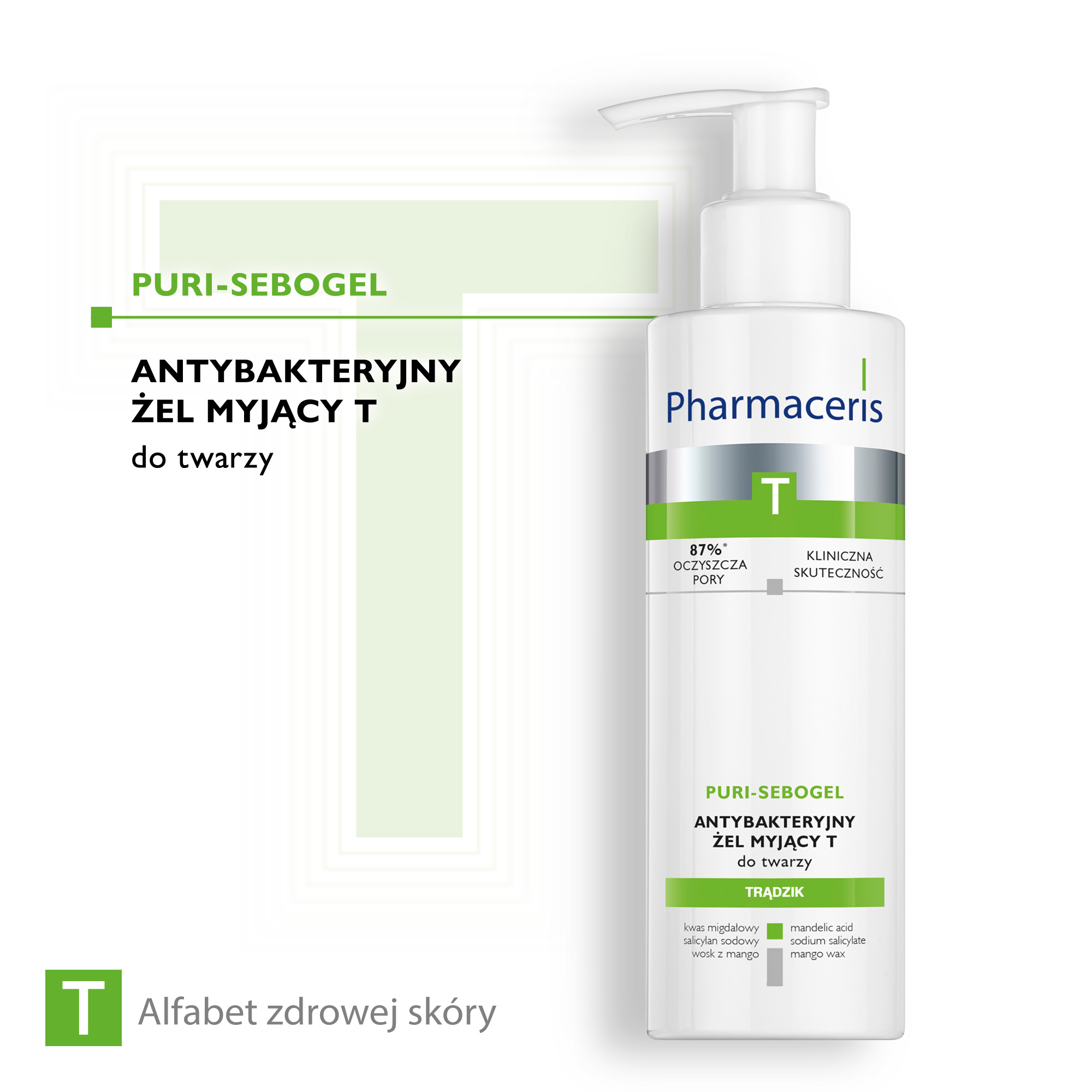 Pharmaceris T Puri-Sebogel antybakteryjny żel myjący do twarzy 190 ml