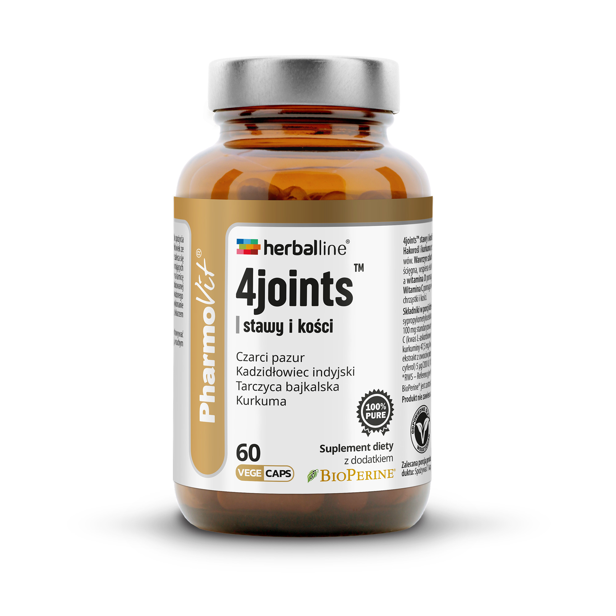 Pharmovit Herballine 4joints Stawy i kości, kapsułki, 60 sztuk zdjęcie