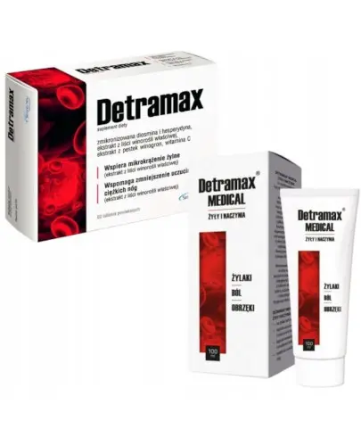 Detramax 60 tabletek + Detramax żel kojący do nóg 100 ml [ZESTAW] zdjęcie