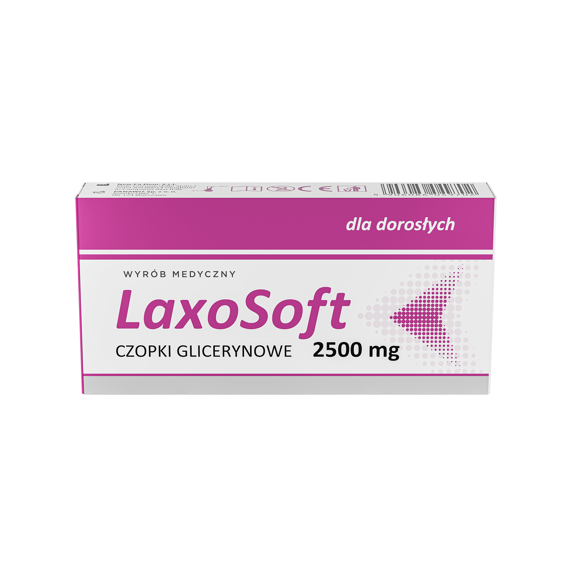 LaxoSoft Czopki Glicerynowe 2500 mg, 12 sztuk