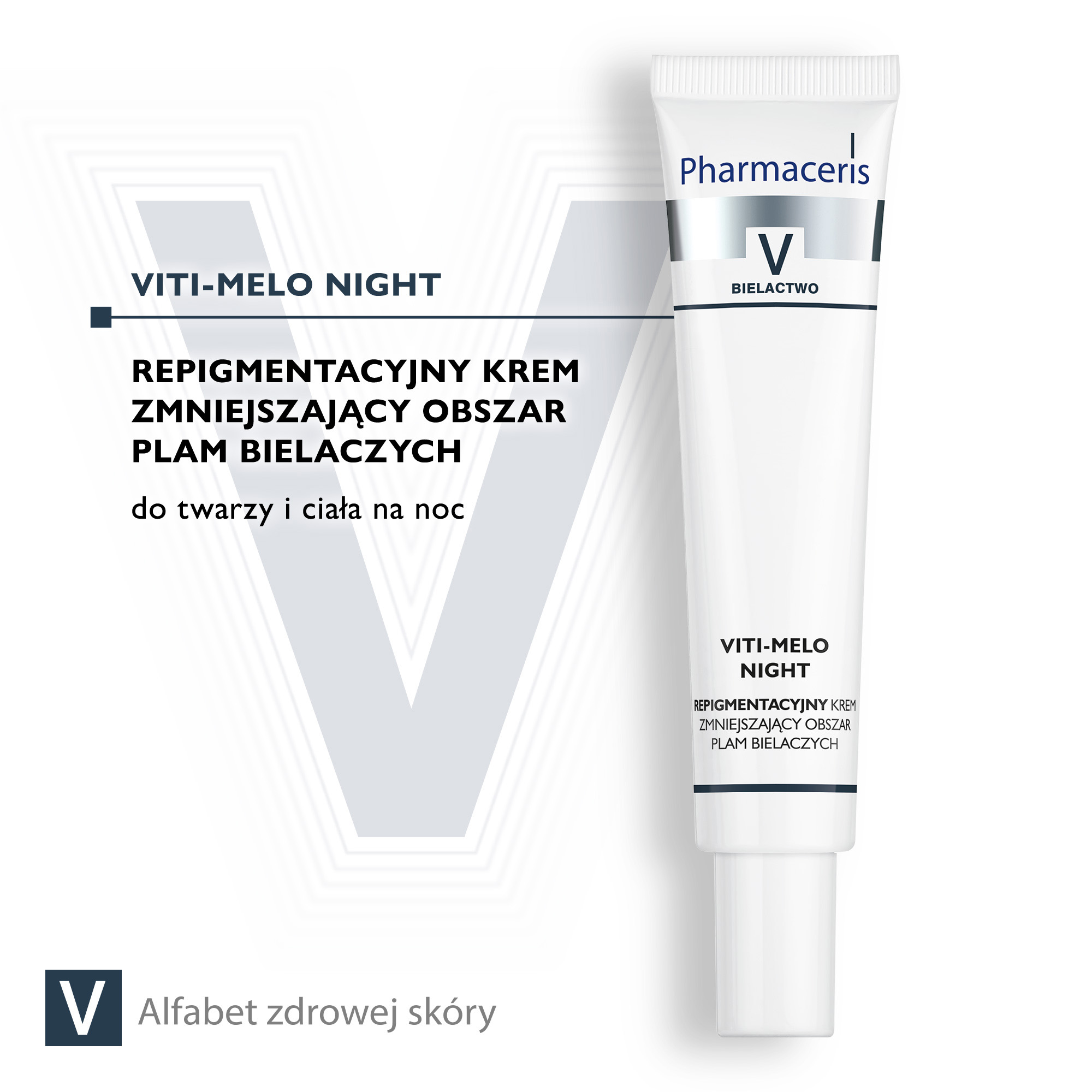 PHARMACERIS V VITI-MELO NIGHT Krem repigmentacyjny zmniejszający obszar plam bielaczych - 40 ml 