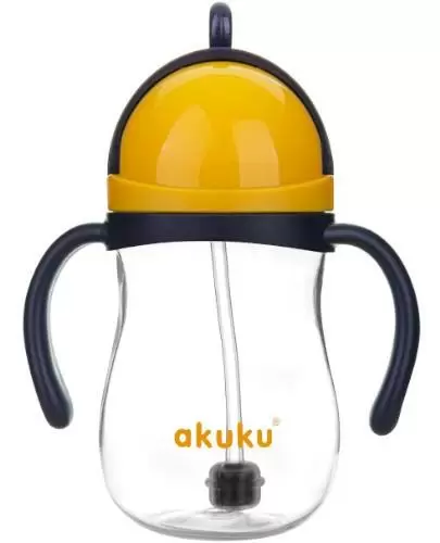 Akuku bidon ze słomką z odważnikiem blue/yellow 280 ml [A0165] zdjęcie