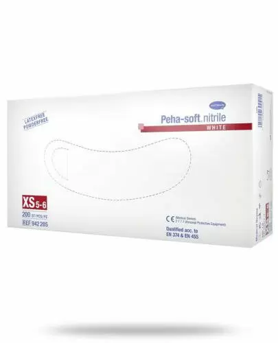 Hartmann Peha-Soft Nitrile White rękawice bezpudrowe rozmiar XS 200 sztuk zdjęcie