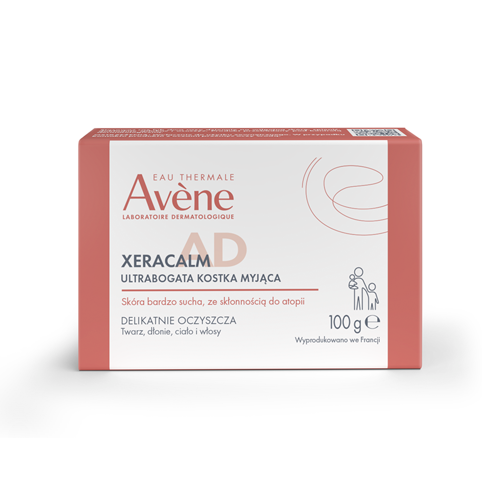 Avene Xeracalm A.D Kostka do mycia ultrabogata konsystencja do twarzy i ciała dla skóry bardzo suchej skłonnej do atopii i świądu, 100 g zdjęcie