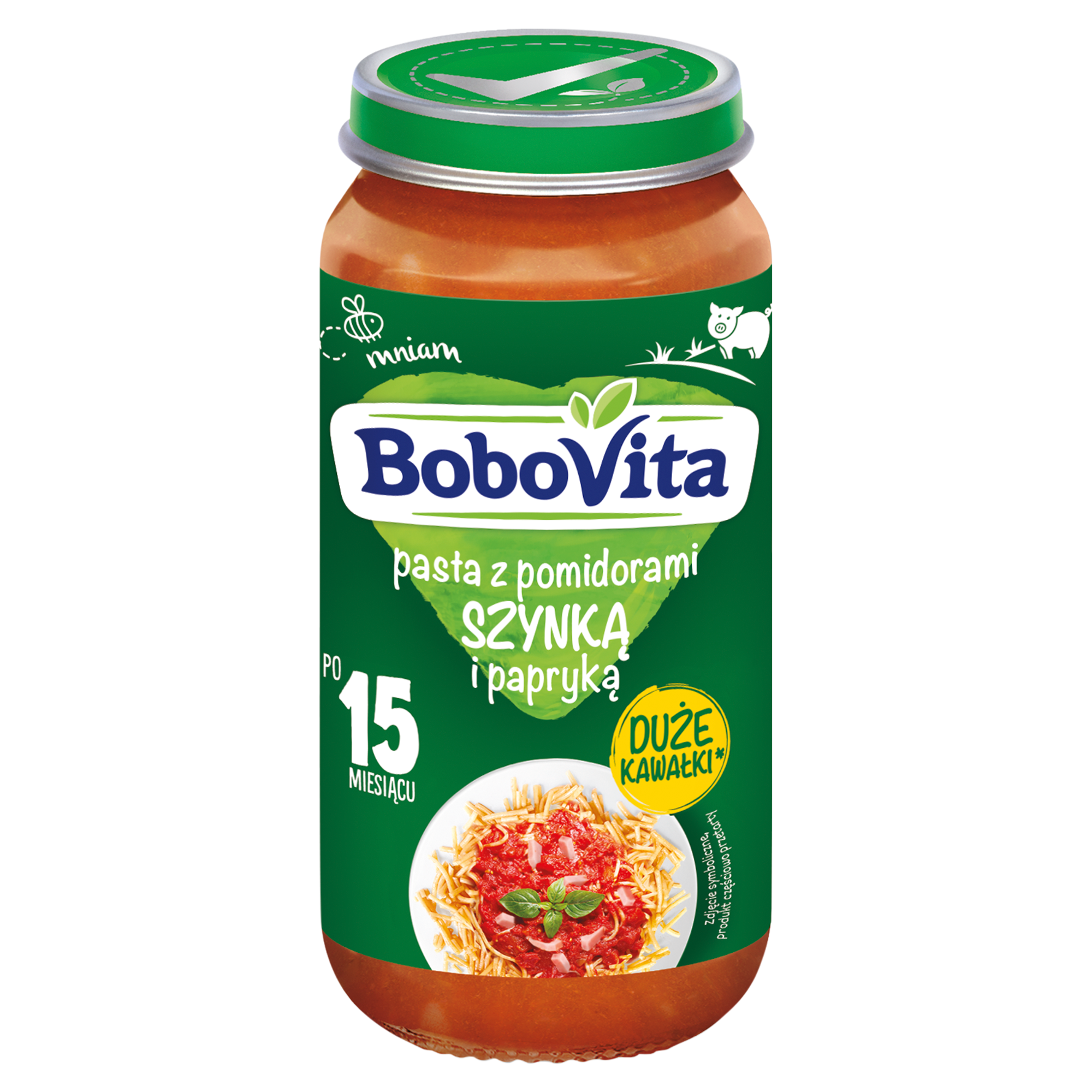 BoboVita Pasta z pomidorami szynką i papryką po 15. miesiącu, 250 g zdjęcie