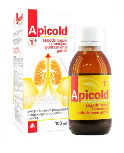 APICOLD 1+ Syrop z korzenia prawoślazu z dodatkiem miodu - 100 ml zdjęcie