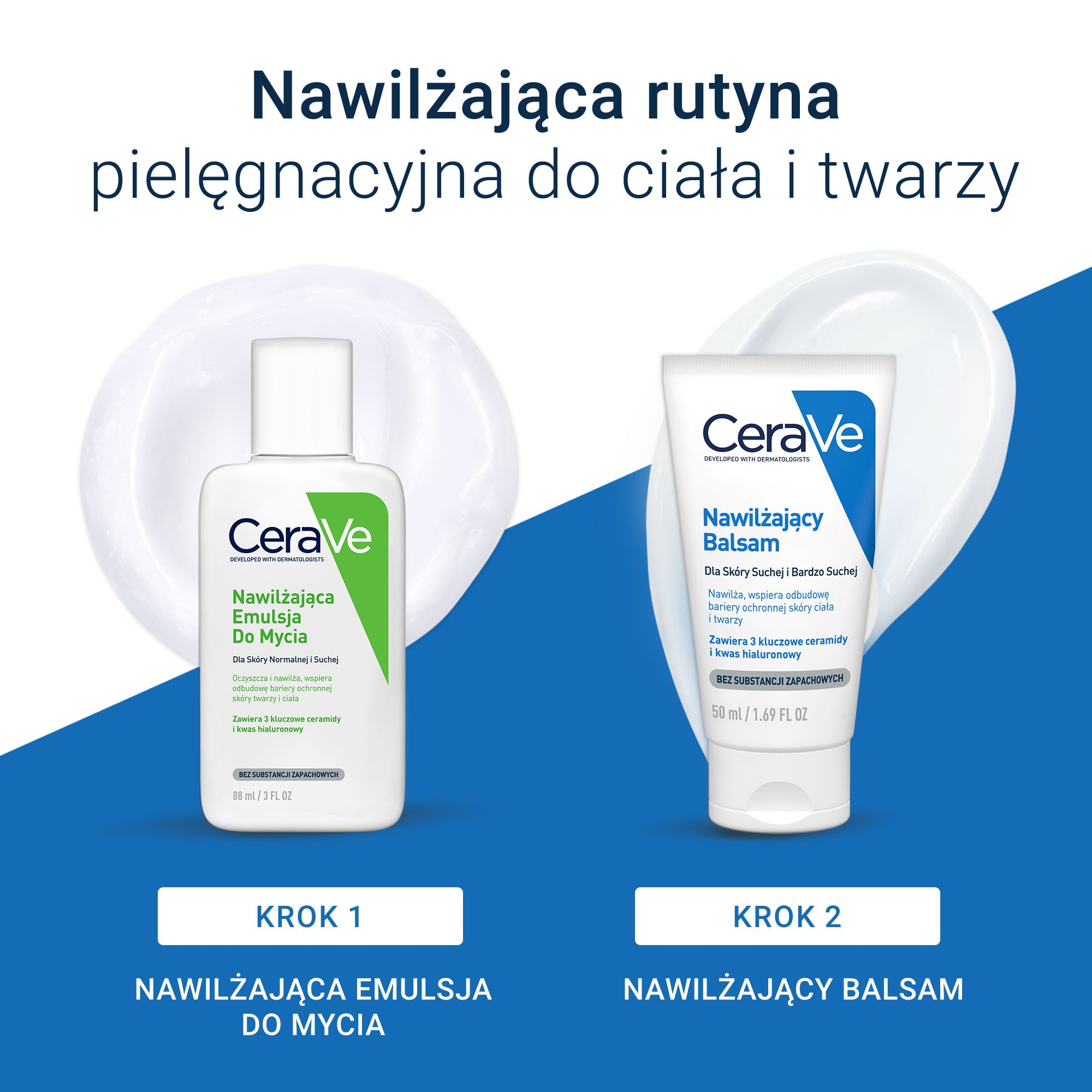 Cerave, nawilżający balsam do twarzy i ciała z ceramidami do skóry suchej i bardzo suchej, 50 ml