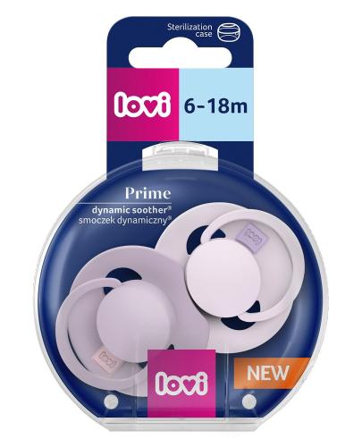Canpol Lovi Prime Smoczek dynamiczny silikonowy Lilac/Violet 34/422 6-18 miesięcy 2 sztuki zdjęcie