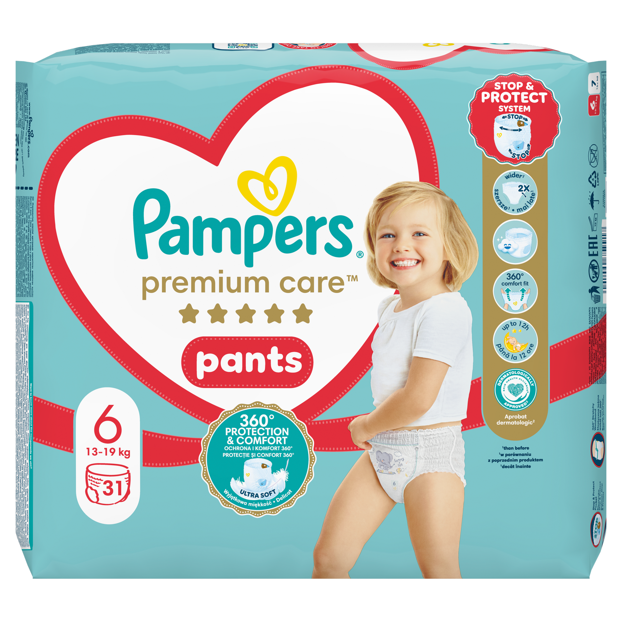 Pampers Premium Care Pants 6 pieluchomajtki 15+ kg 31 sztuk zdjęcie