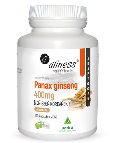 Aliness Panax Ginseng, Żeń-szeń koreański 20% 400 mg, 100 kapsułek vege zdjęcie