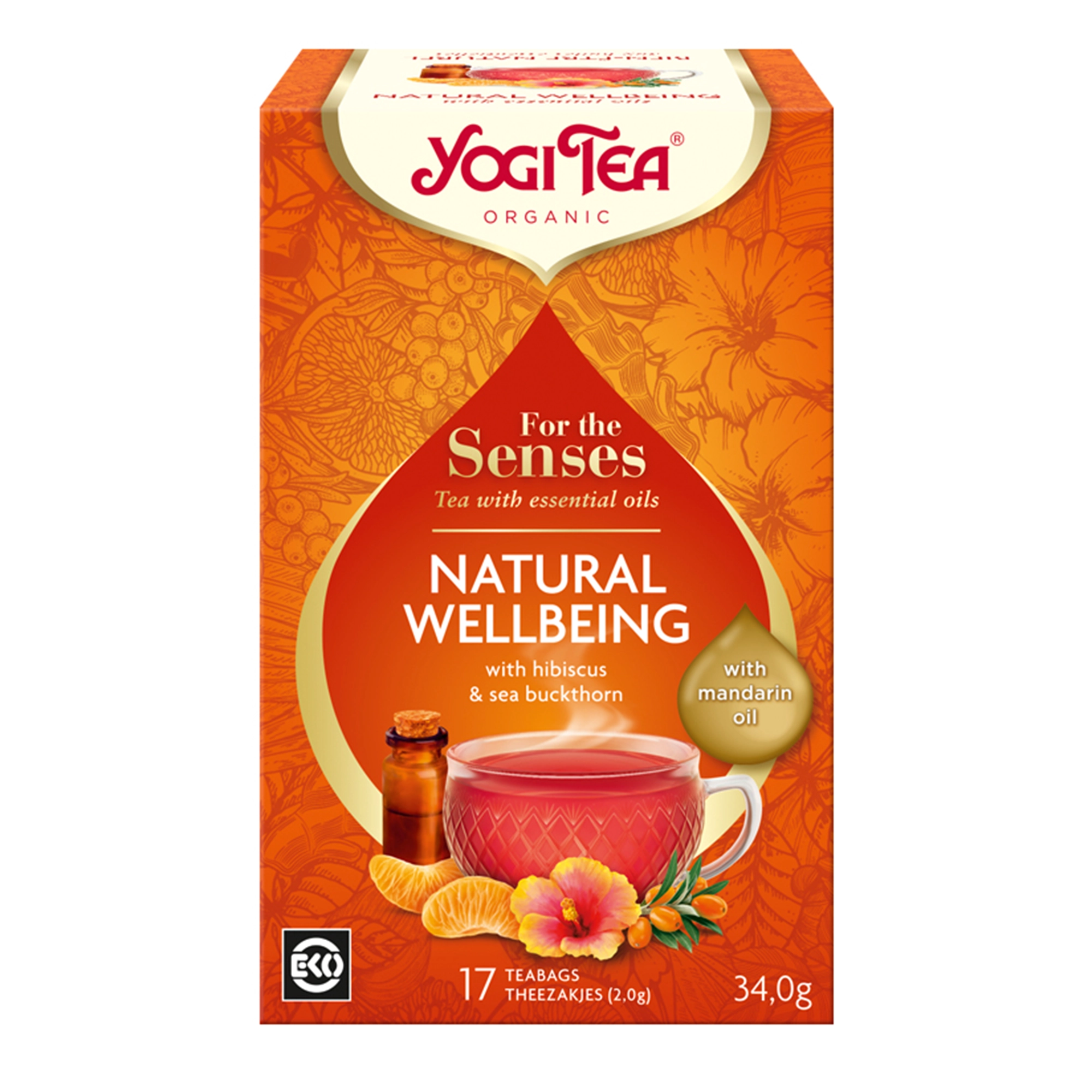 Yogi Tea For the Senses Herbata Natural Wellbeing Szczęście z natury BIO, 17 sztuk zdjęcie
